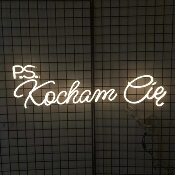 Neon P.S. Kocham Cię – romantyczna dekoracja LED na wesele